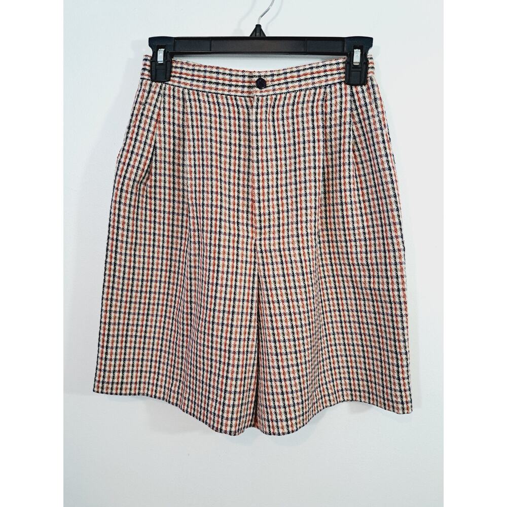 Toby Vintage Women's Cream Red Black Tweed Shorts High Rise Size 6